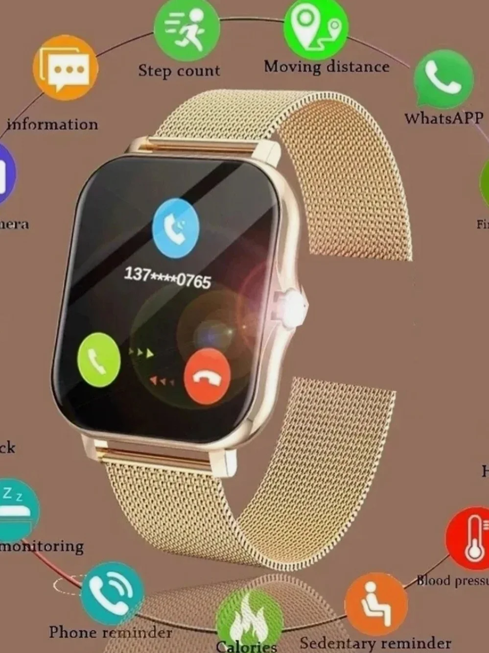 Smart Watch Bluetooth Call Touchscreen HR & Sleep Tracker 44mm 4GB Black